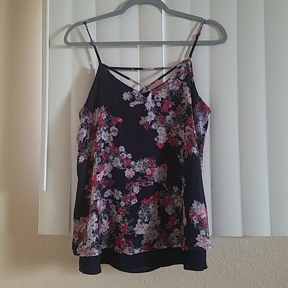 Maurices Floral Chiffon Blouse Tank